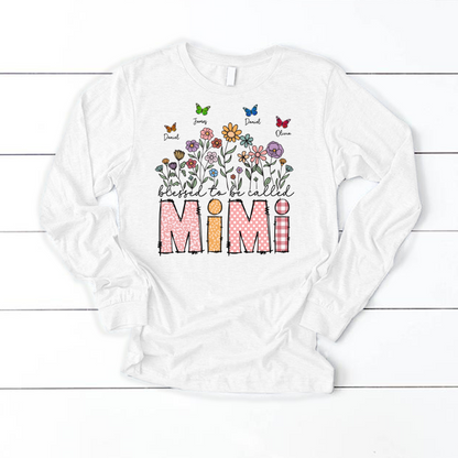 Mimi Floral And Butterfly Custom Mimi And Grandkids Gift For Mothers Day