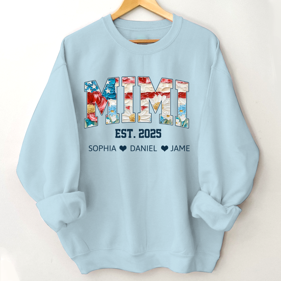 Mimi Flower America Flag Patriotic 4TH of July Gift