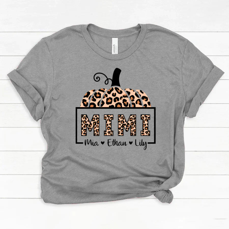 Mimi And Grandkids Pumpkin Leopard Classic Canvas