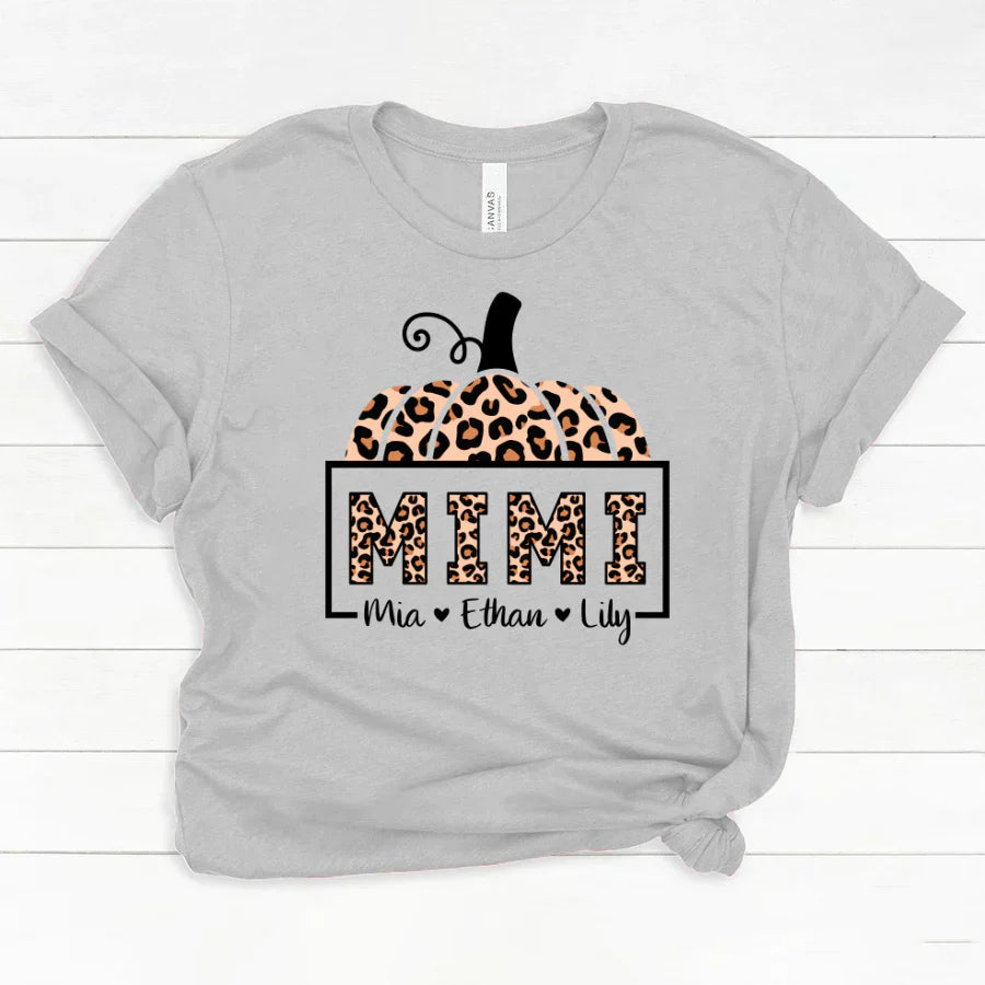 Mimi And Grandkids Pumpkin Leopard Classic Canvas