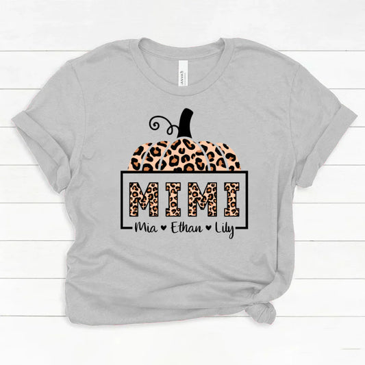Mimi And Grandkids Pumpkin Leopard Classic Canvas