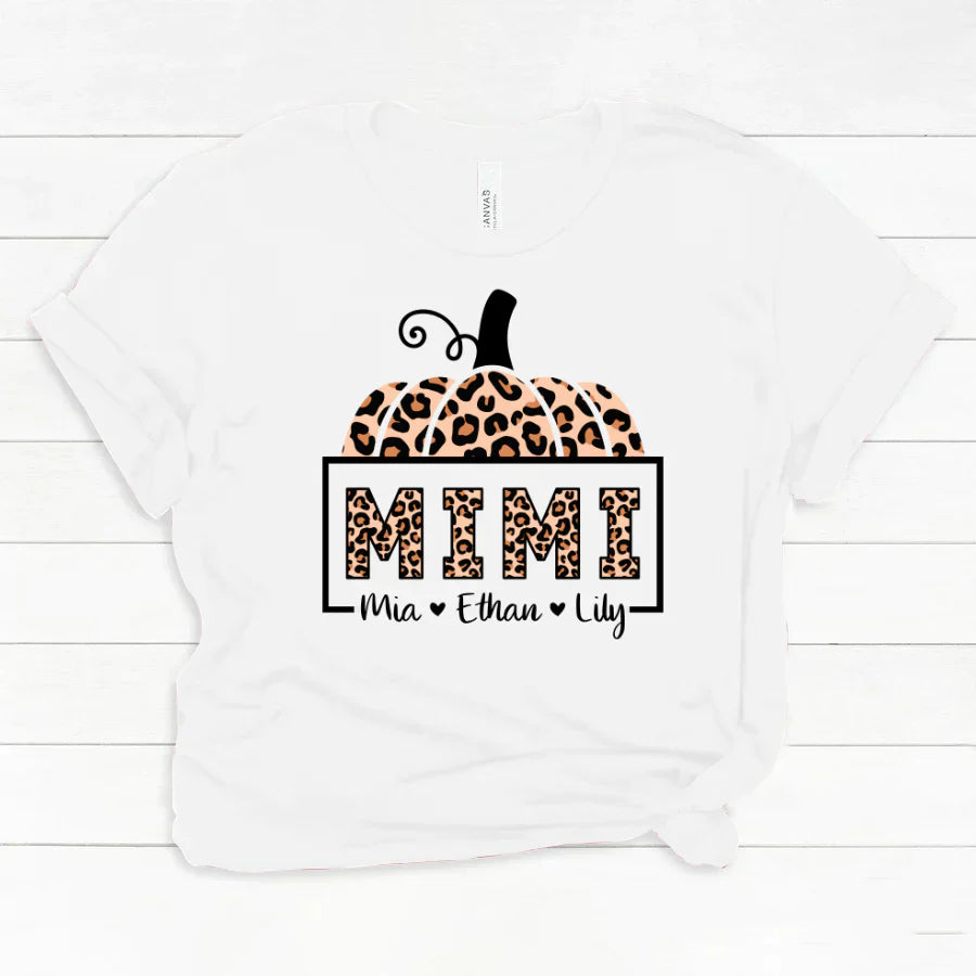 Mimi And Grandkids Pumpkin Leopard Classic Canvas