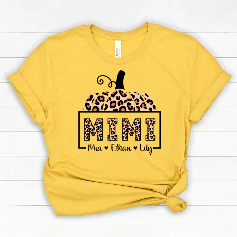 Mimi And Grandkids Pumpkin Leopard Classic Canvas