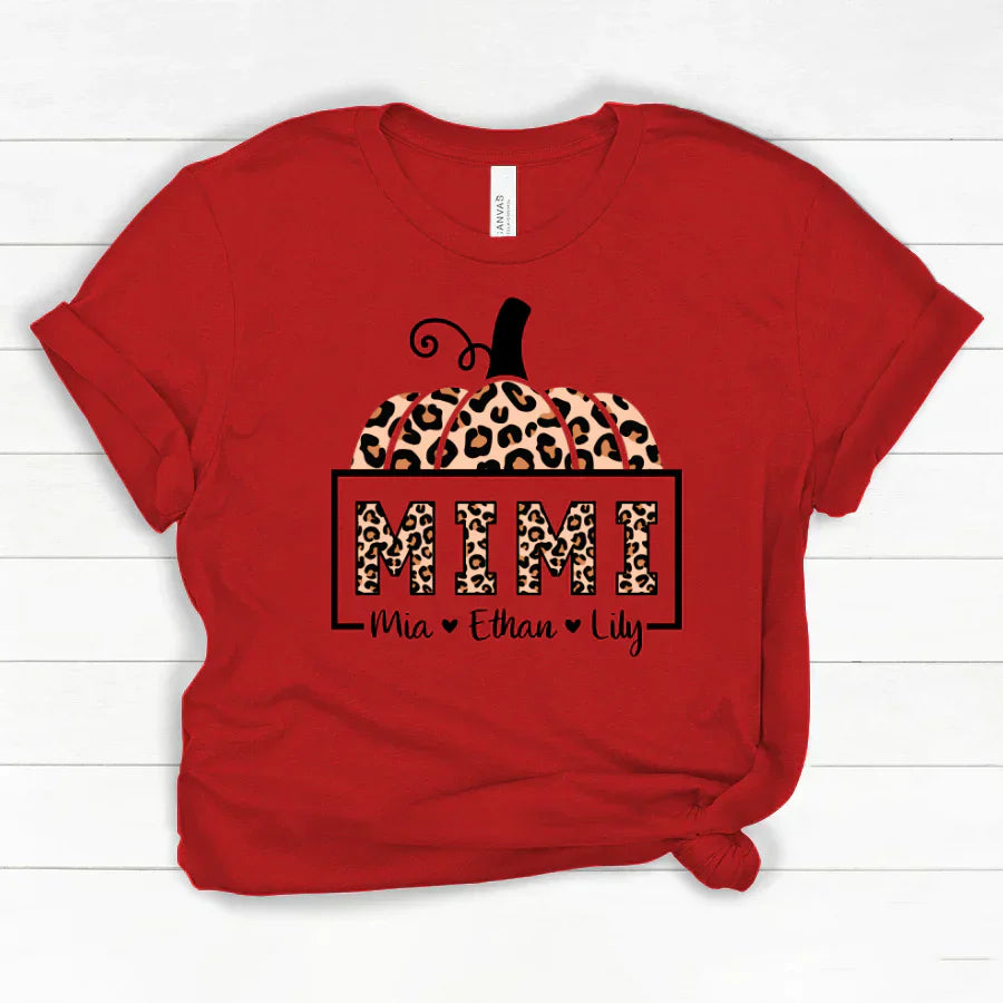 Mimi And Grandkids Pumpkin Leopard Classic Canvas