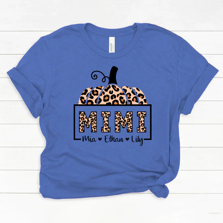 Mimi And Grandkids Pumpkin Leopard Classic Canvas