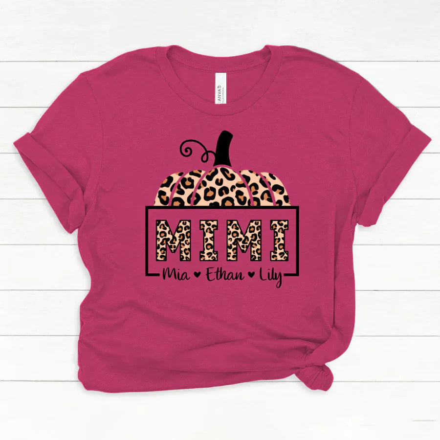 Mimi And Grandkids Pumpkin Leopard Classic Canvas