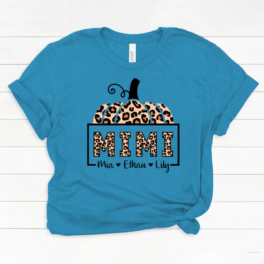 Mimi And Grandkids Pumpkin Leopard Classic Canvas