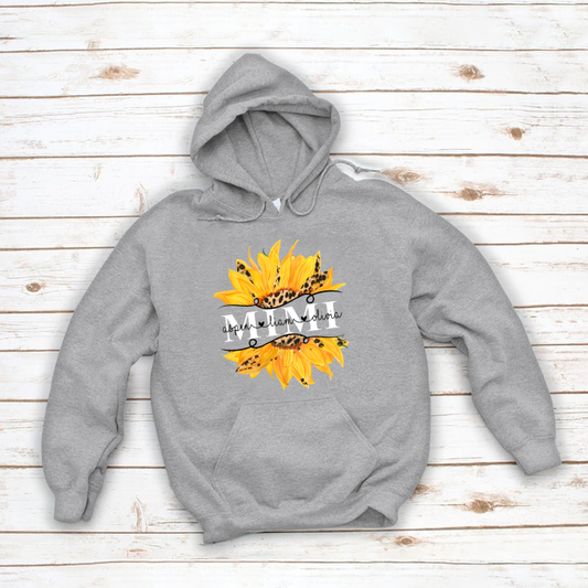 Mimi And Grandkids Sunflower Hoodie