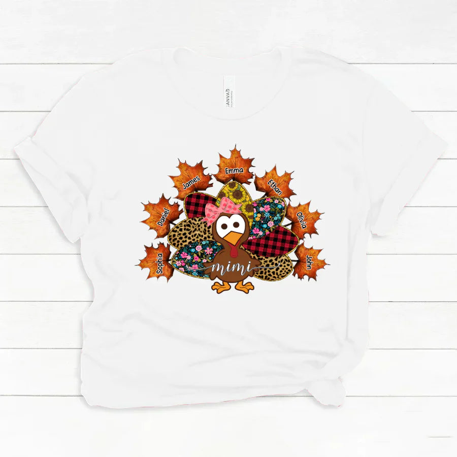 Mimi And Grandkids Thanksgiving Turkey Classic Canvas