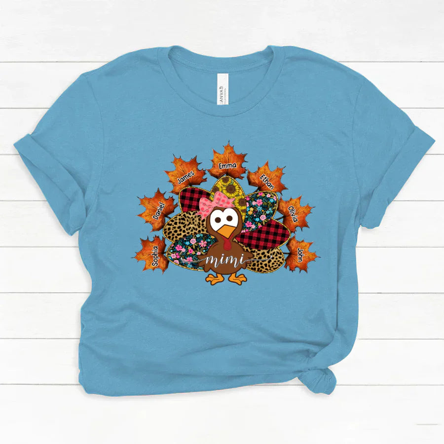 Mimi And Grandkids Thanksgiving Turkey Classic Canvas