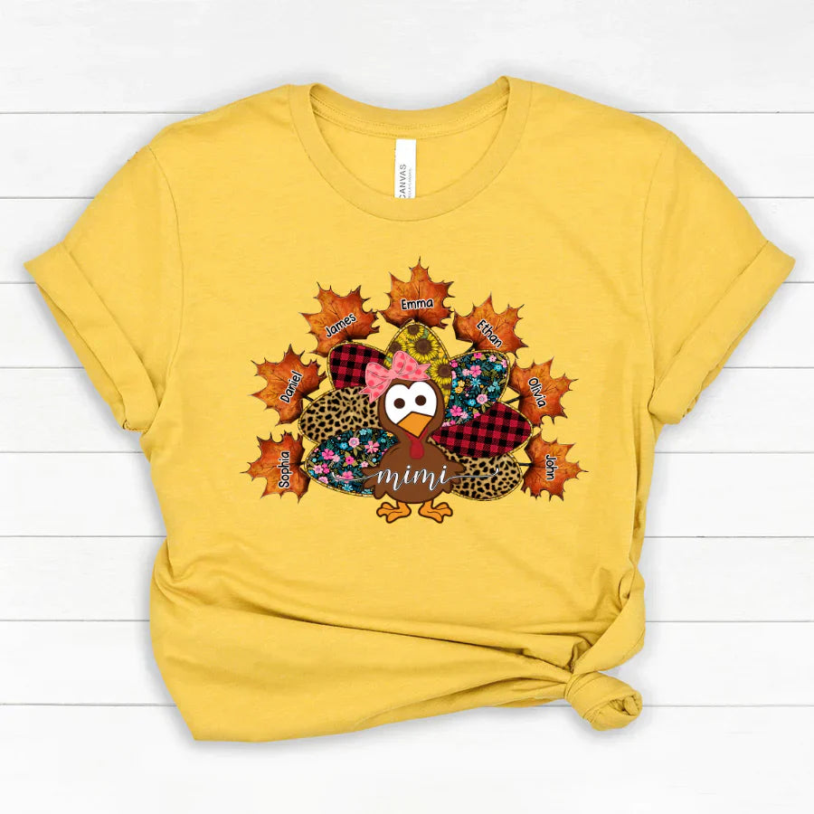 Mimi And Grandkids Thanksgiving Turkey Classic Canvas