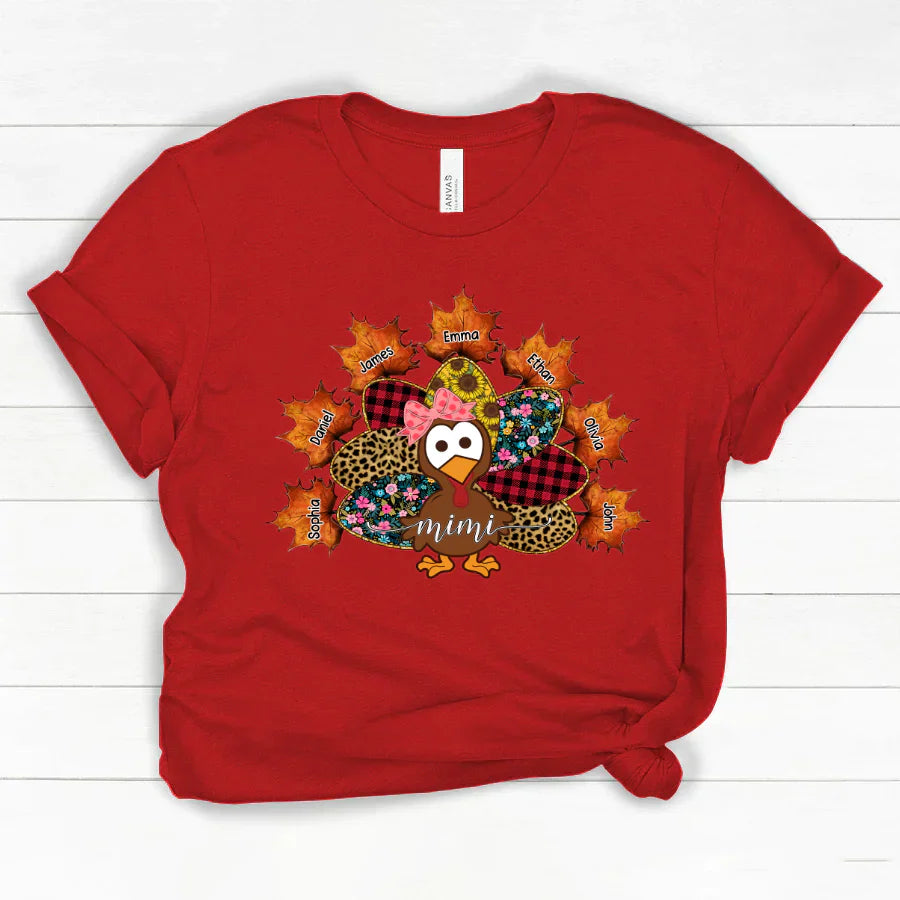 Mimi And Grandkids Thanksgiving Turkey Classic Canvas