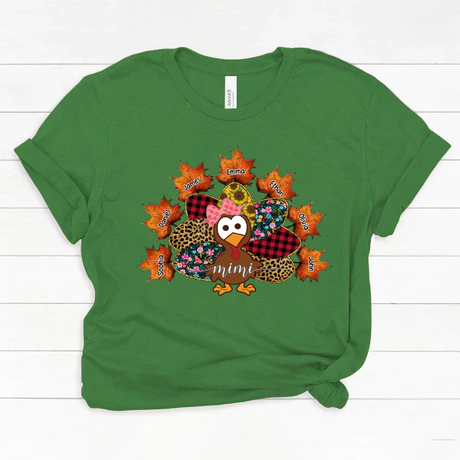 Mimi And Grandkids Thanksgiving Turkey Classic Canvas