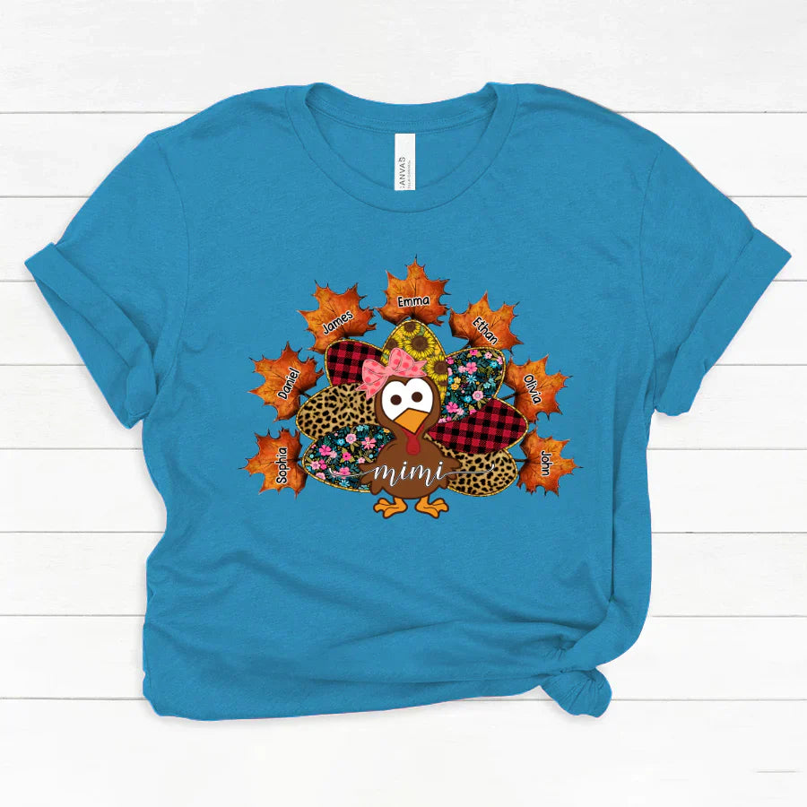 Mimi And Grandkids Thanksgiving Turkey Classic Canvas