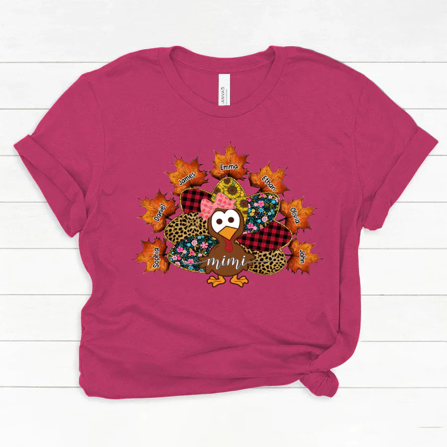 Mimi And Grandkids Thanksgiving Turkey Classic Canvas