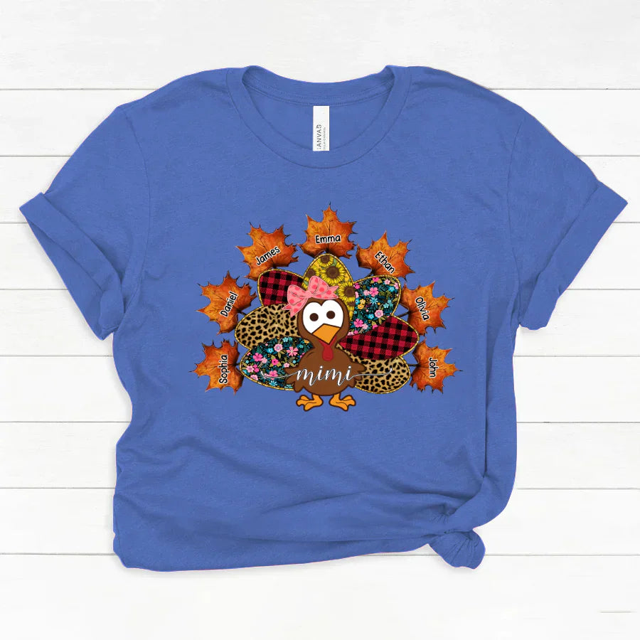 Mimi And Grandkids Thanksgiving Turkey Classic Canvas