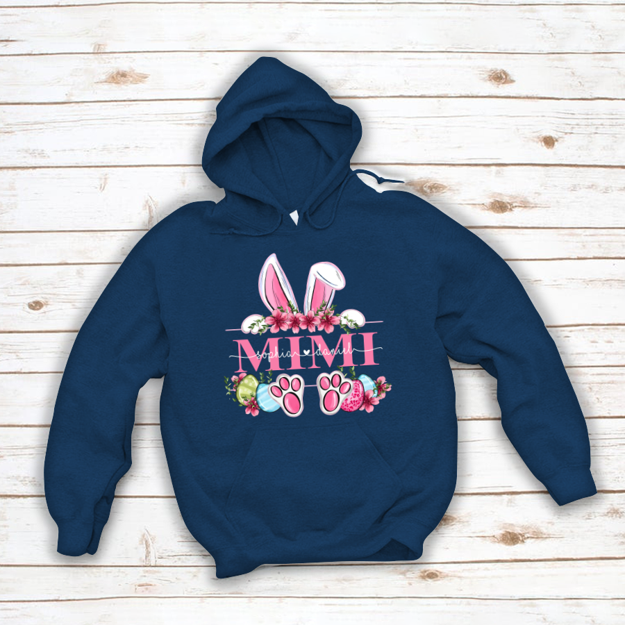 Mimi Bunny And Kids, Gift For Grandma, Grammy, Mama, Nana, Mimi, Mother Day CTH01 Hoodie