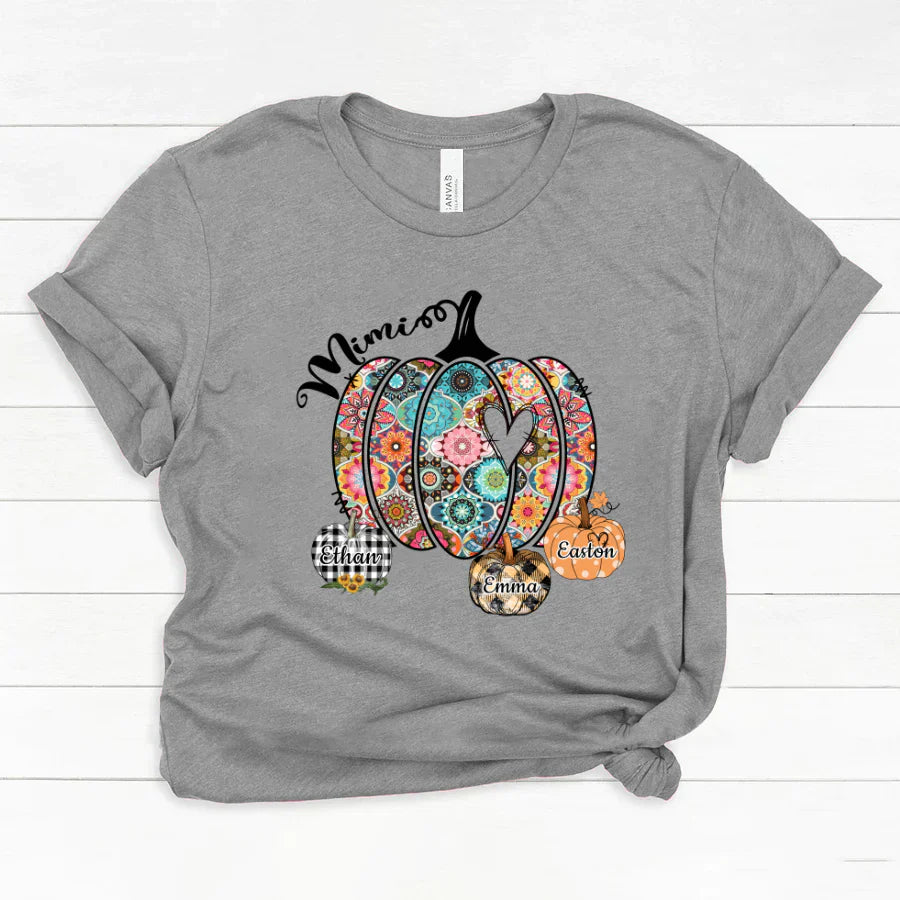Mimi Pumpkins With Grandkids Flower Classic Canvas