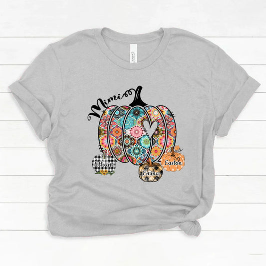 Mimi Pumpkins With Grandkids Flower Classic Canvas