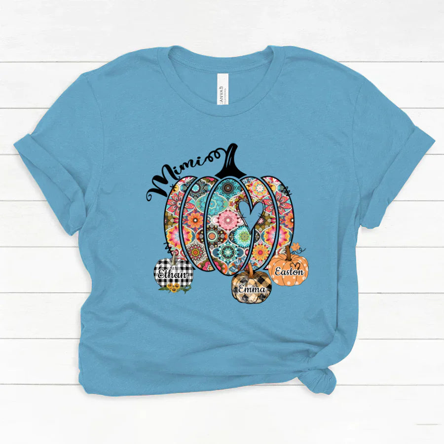 Mimi Pumpkins With Grandkids Flower Classic Canvas