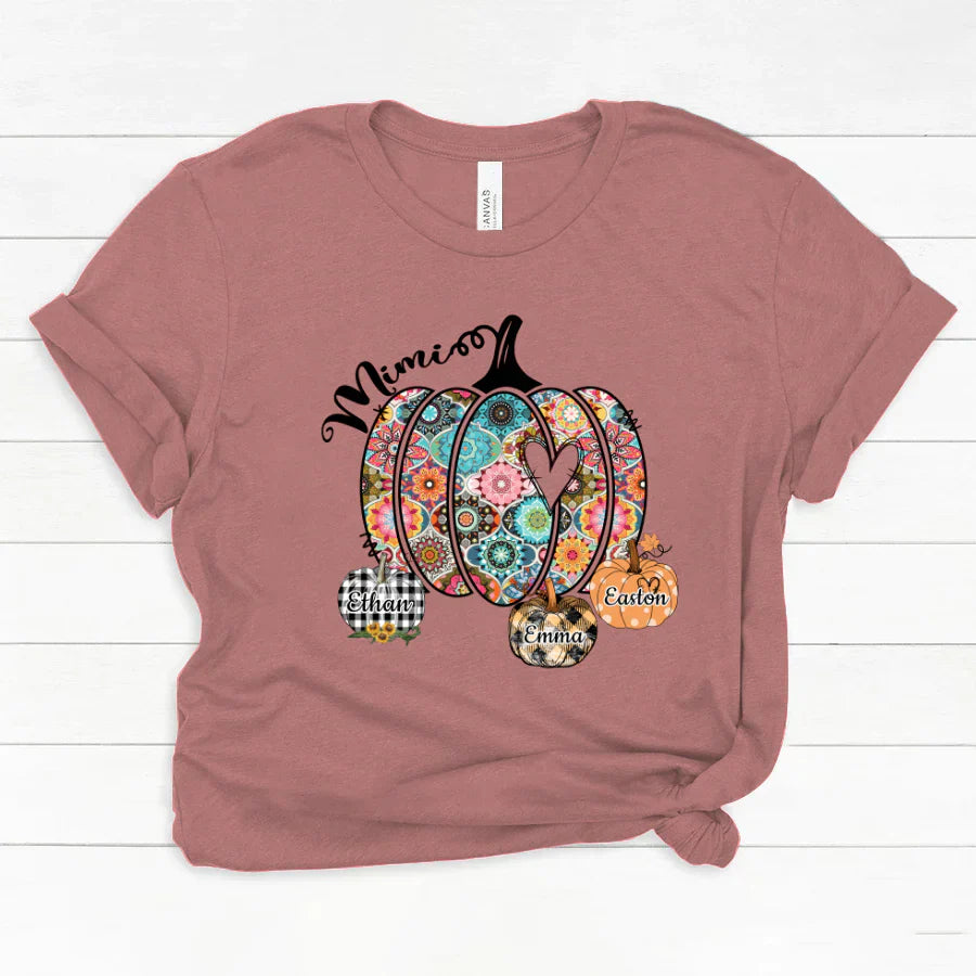 Mimi Pumpkins With Grandkids Flower Classic Canvas