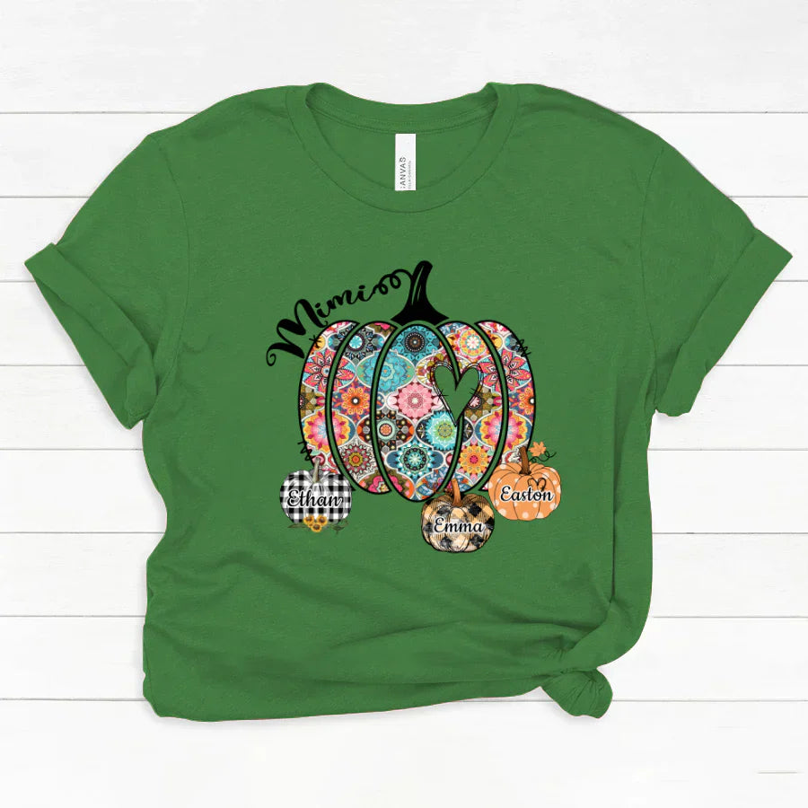 Mimi Pumpkins With Grandkids Flower Classic Canvas