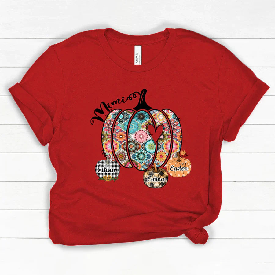 Mimi Pumpkins With Grandkids Flower Classic Canvas