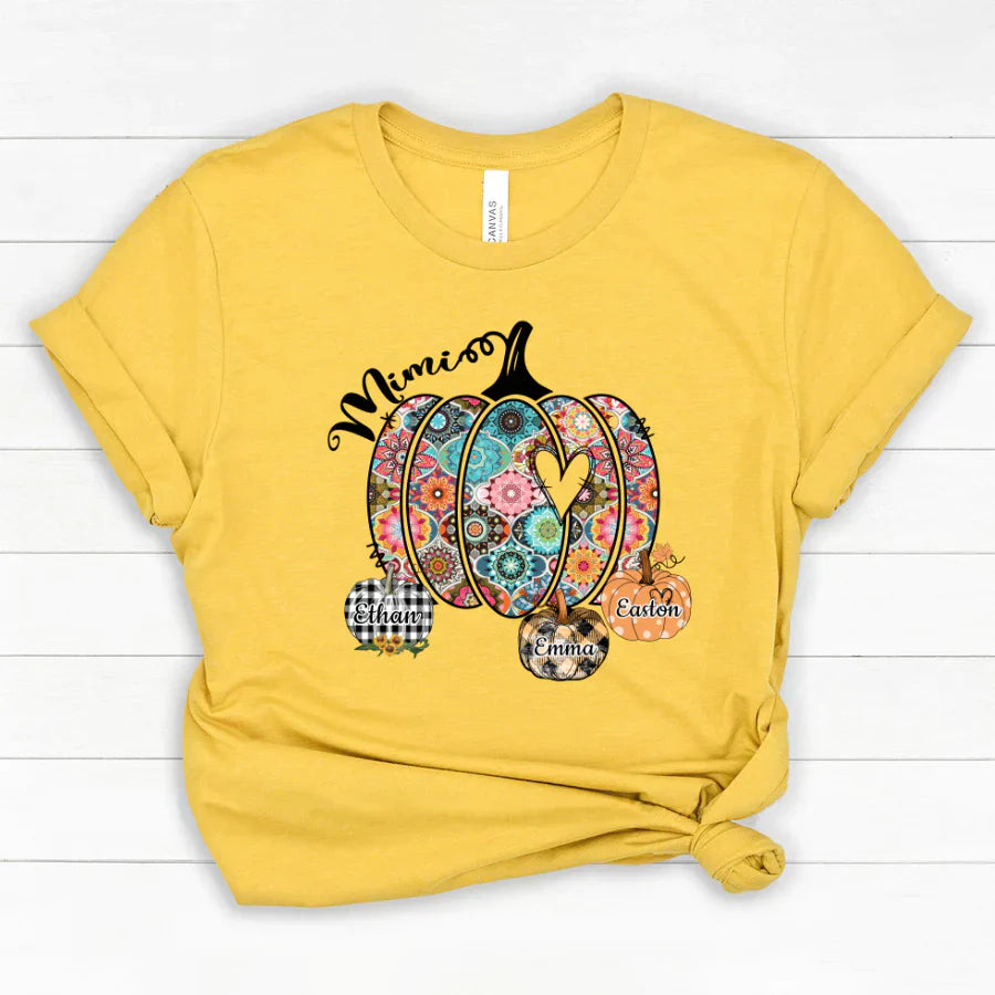 Mimi Pumpkins With Grandkids Flower Classic Canvas