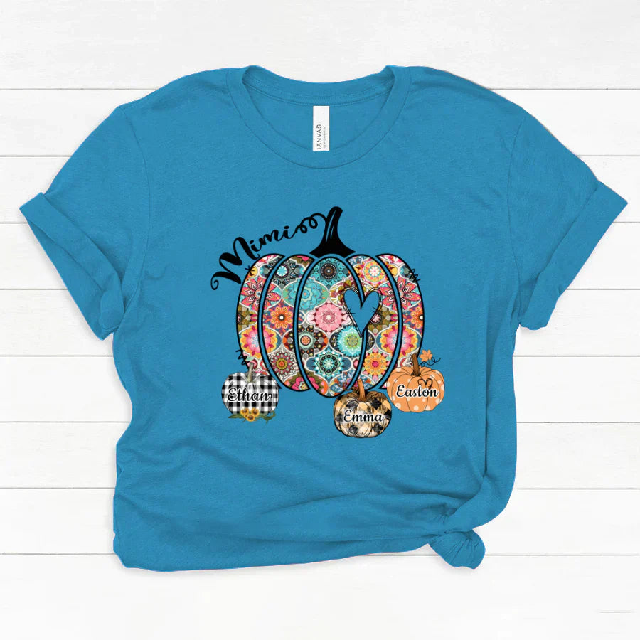 Mimi Pumpkins With Grandkids Flower Classic Canvas