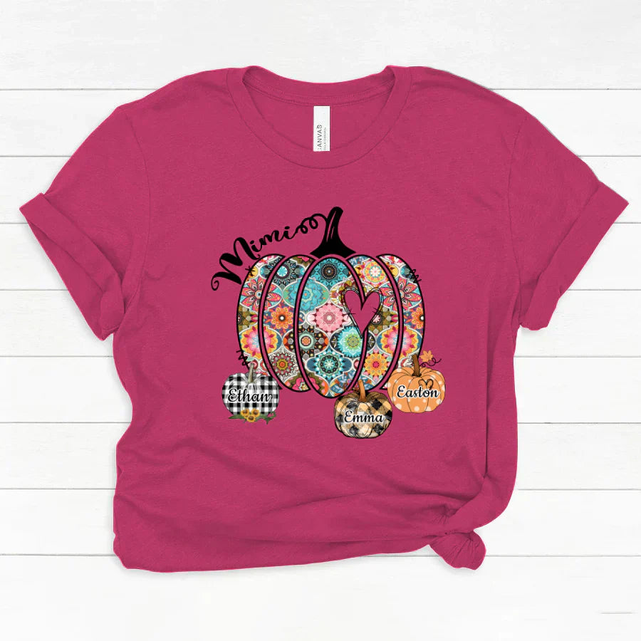 Mimi Pumpkins With Grandkids Flower Classic Canvas
