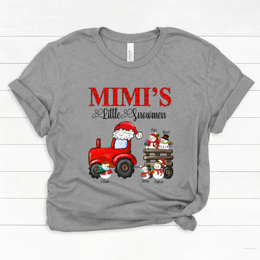Mimi's Little Snowmen Trator Christmas Classic Canvas