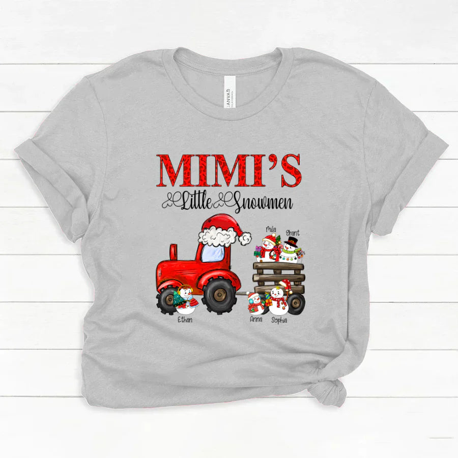 Mimi's Little Snowmen Trator Christmas Classic Canvas