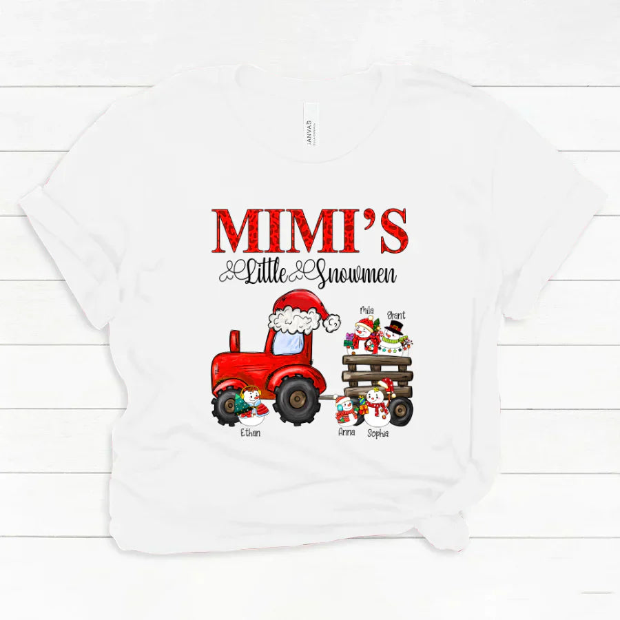 Mimi's Little Snowmen Trator Christmas Classic Canvas