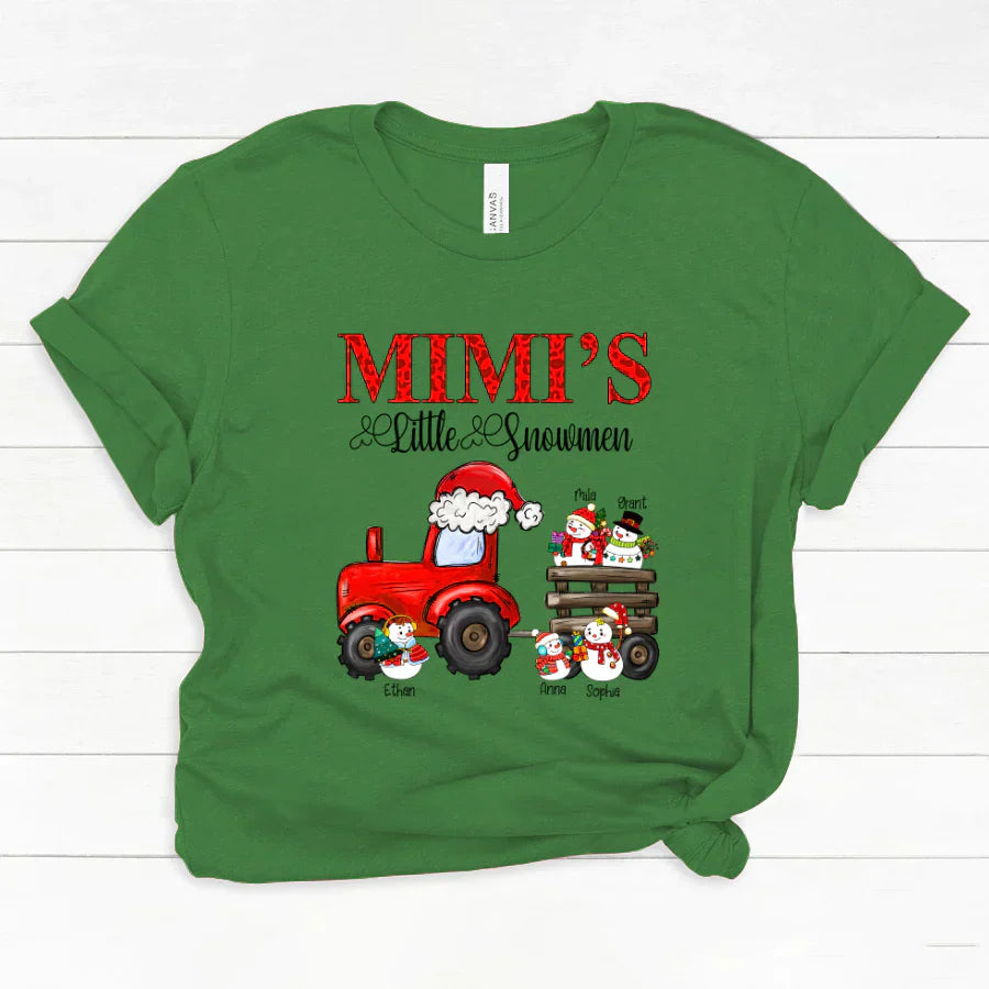 Mimi's Little Snowmen Trator Christmas Classic Canvas