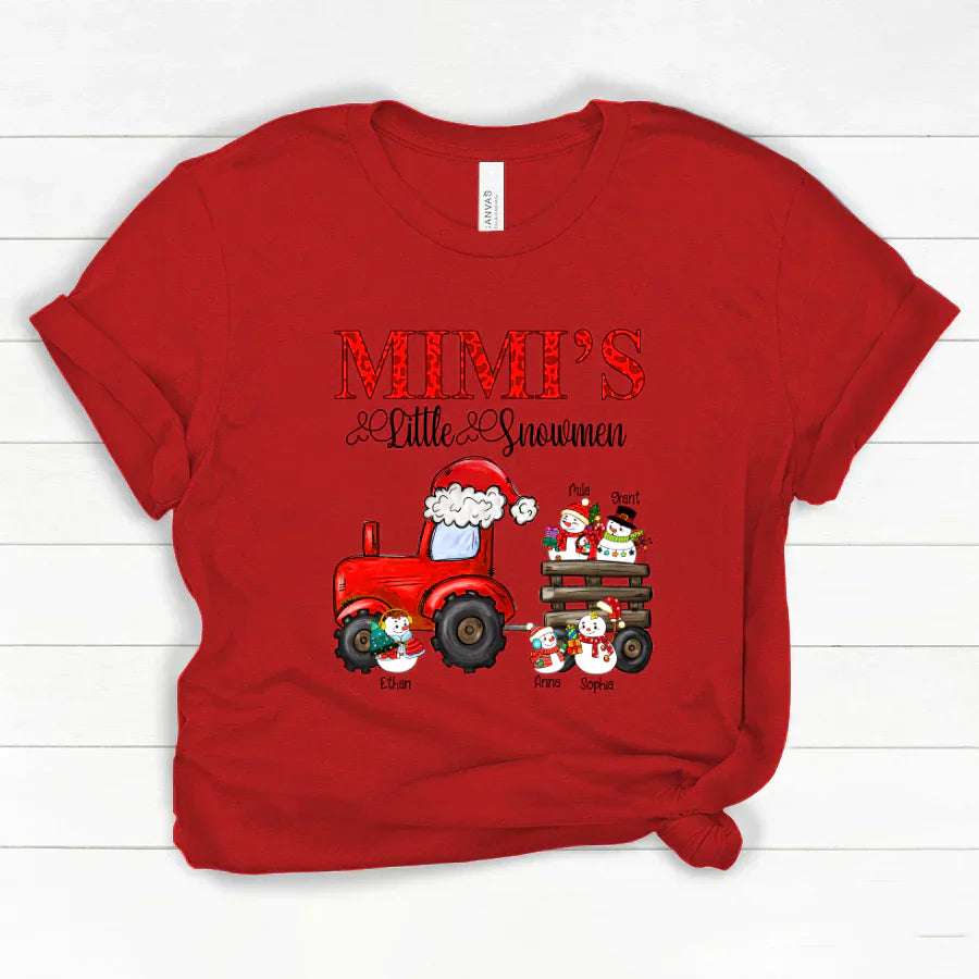 Mimi's Little Snowmen Trator Christmas Classic Canvas