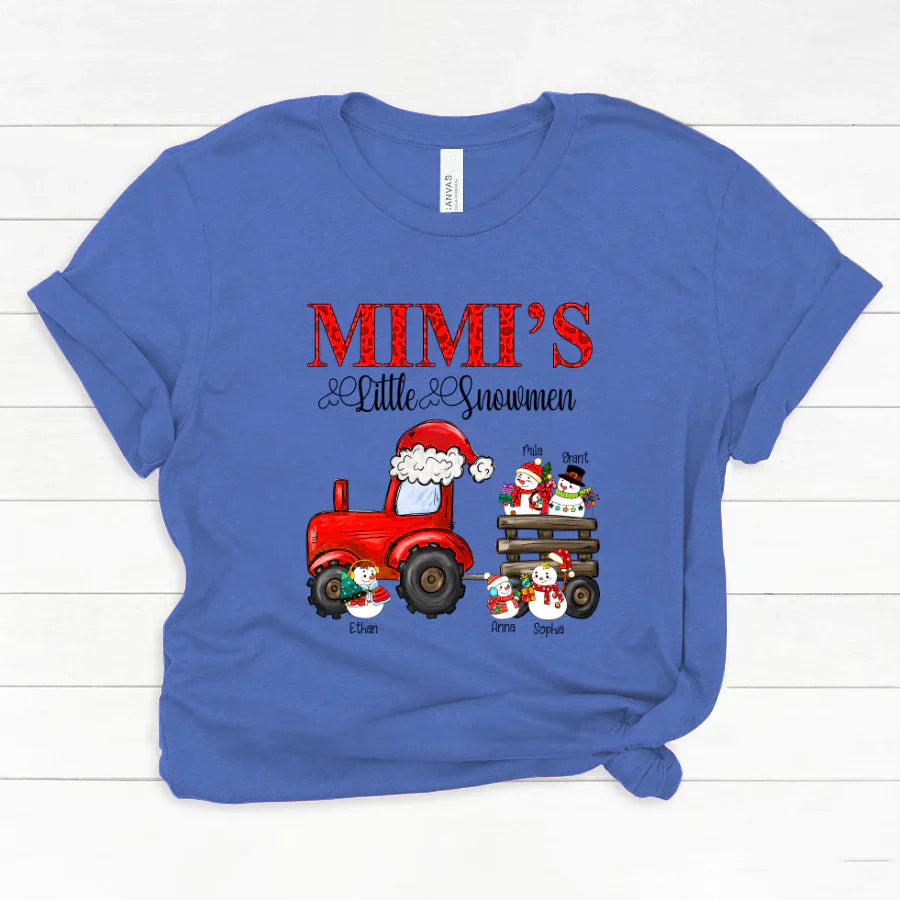 Mimi's Little Snowmen Trator Christmas Classic Canvas