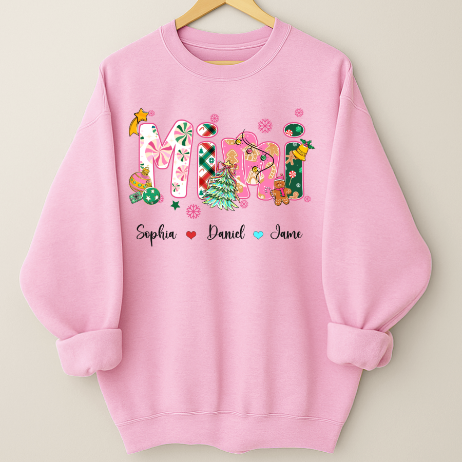 Mimi and Grandkids Christmas Personalized Gift Shirt