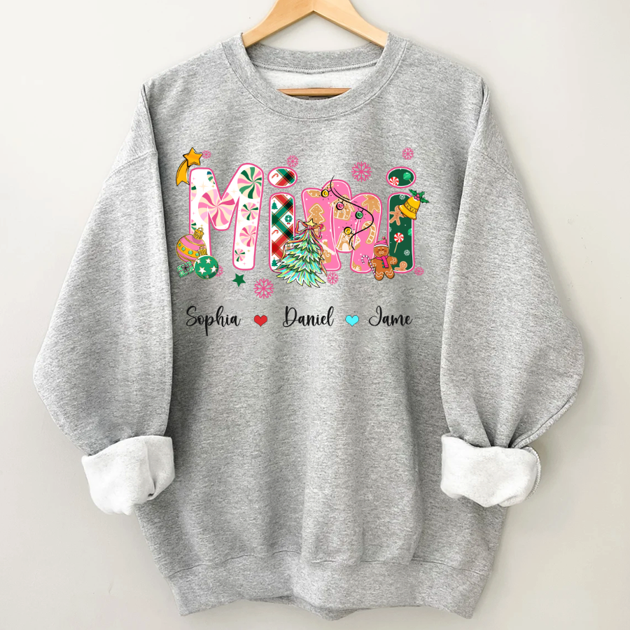 Mimi and Grandkids Christmas Personalized Gift Shirt
