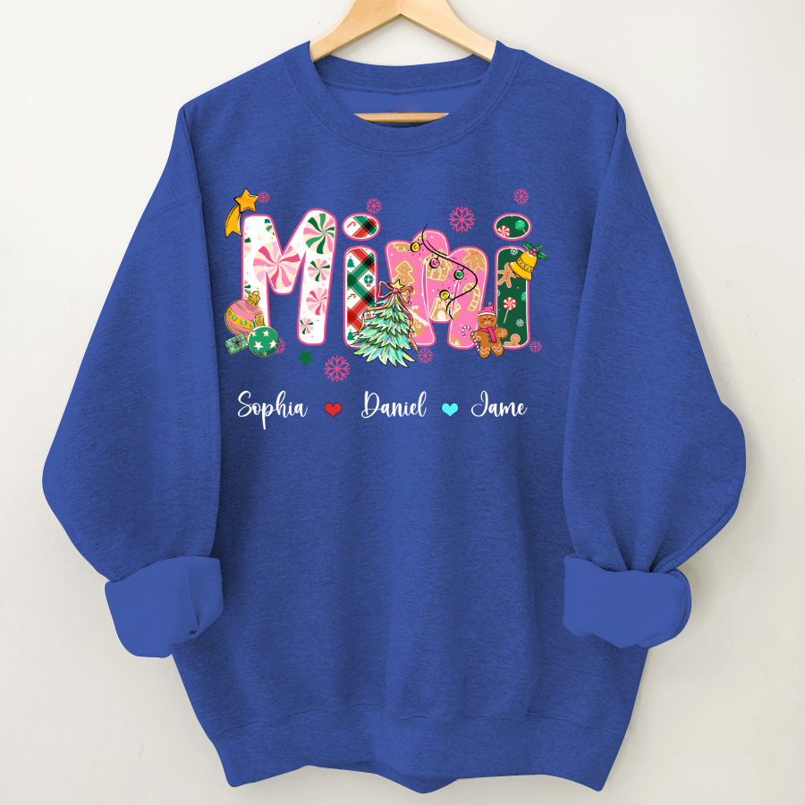 Mimi and Grandkids Christmas Personalized Gift Shirt