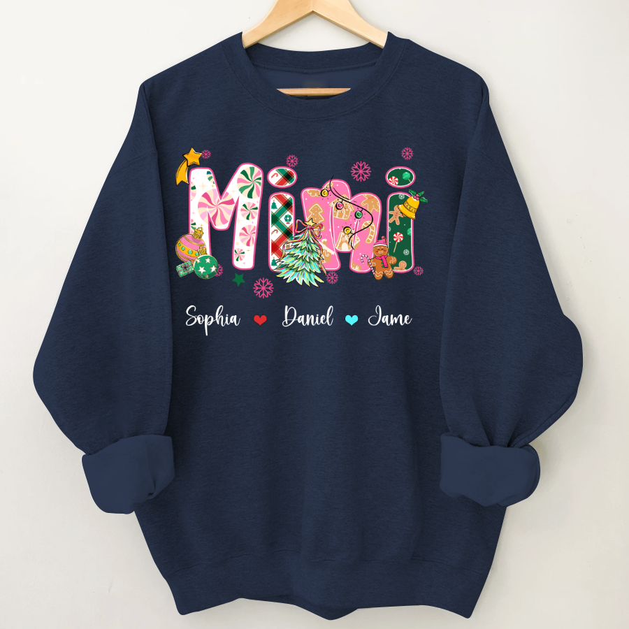 Mimi and Grandkids Christmas Personalized Gift Shirt