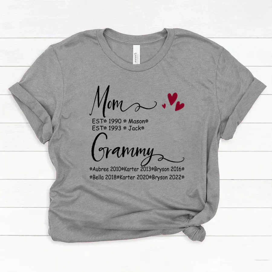 Mom And Grammy Kids Est VT22120093 Classic Canvas