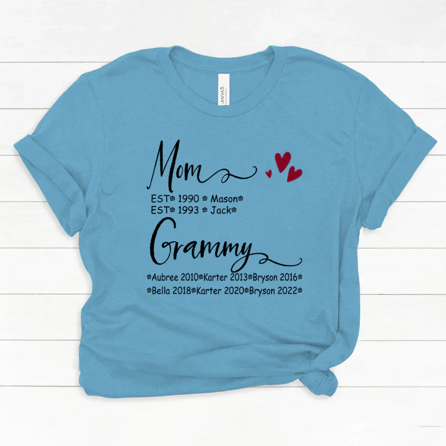 Mom And Grammy Kids Est VT22120093 Classic Canvas