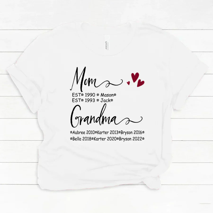 Mom And Grandma Kids Est VT22120093 Classic Canvas