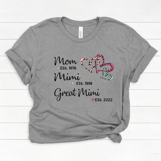 Mom Est Mimi Est Great Mimi Heart Leopard Classic Canvas