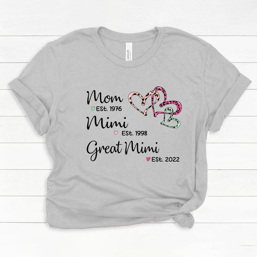 Mom Est Mimi Est Great Mimi Heart Leopard Classic Canvas