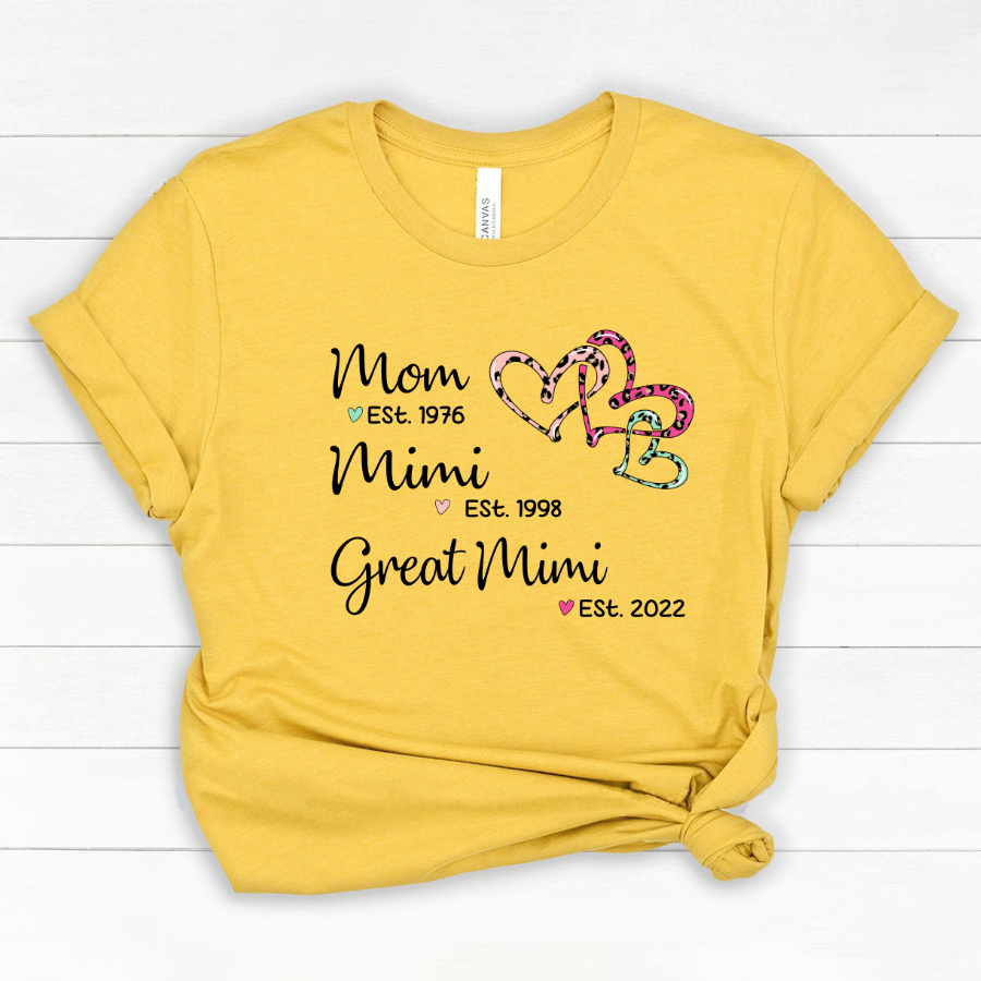 Mom Est Mimi Est Great Mimi Heart Leopard Classic Canvas