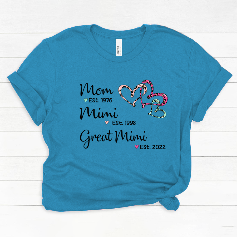 Mom Est Mimi Est Great Mimi Heart Leopard Classic Canvas