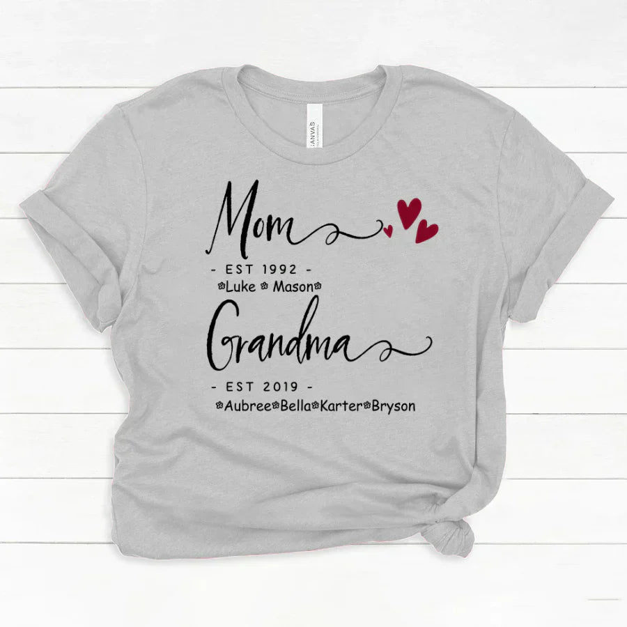 Mom Grandma Family Est Kids VT22120071 Classic Canvas