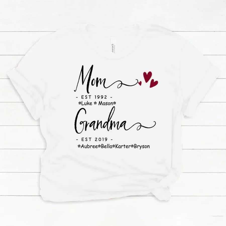 Mom Grandma Family Est Kids VT22120071 Classic Canvas