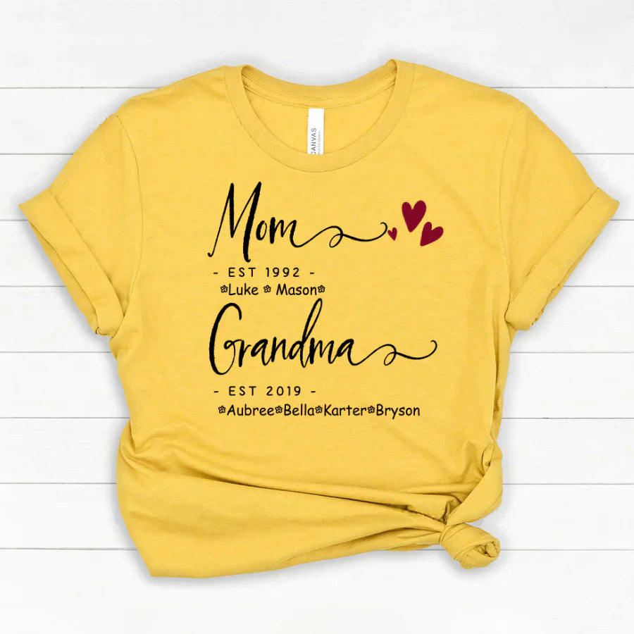 Mom Grandma Family Est Kids VT22120071 Classic Canvas